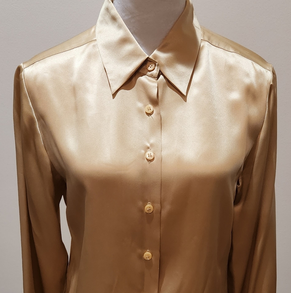 Alfani, 100% Silk Blouse, Size 8, long sleeve.